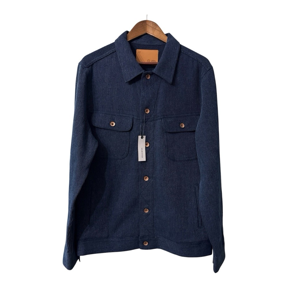 NEW Taylor Stitch Long Haul Trucker Jacket 40 / med indigo waffle organic cotton